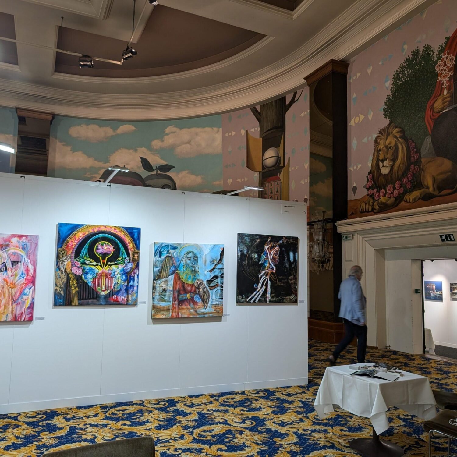 Water is the way, unieke print, mixed media, afmeting 75x75, maakt deel uit van de reeks 